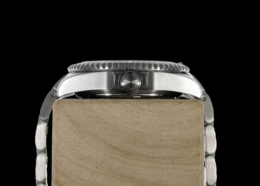 MWC 24 Jewel 300m Automatic Military Divers Watch with Sapphire Crystal and Ceramic Bezel on a Steel Bracelet