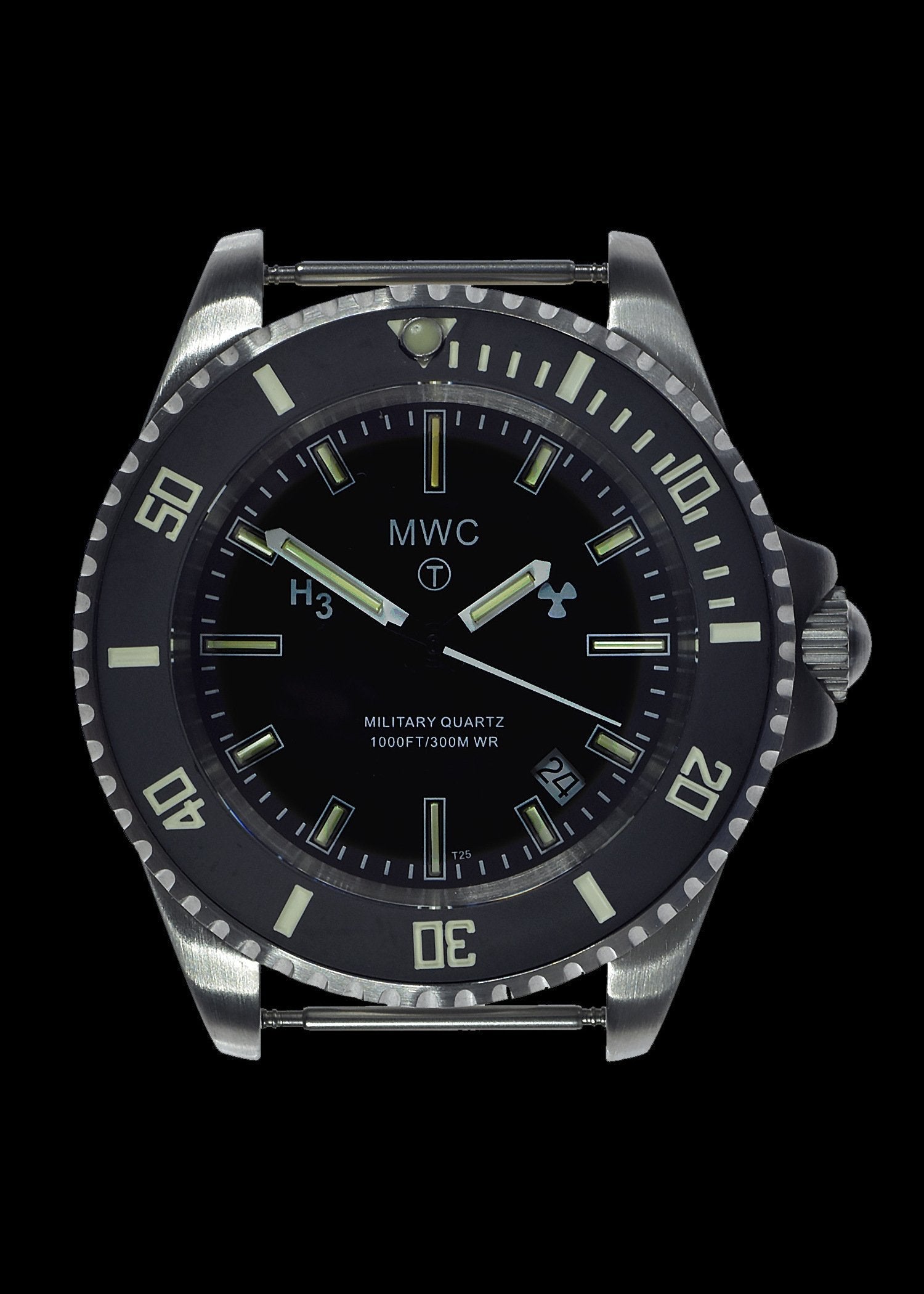 MWC 300m Stainless Steel Quartz Military Divers Watch with Tritium