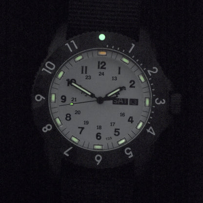 MWC P656 2025 Model Stainless Steel Tactical Series Watch with Day/Date, GTLS Tritium and Sapphire Crystal