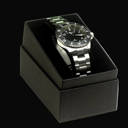 MWC 24 Jewel 1980 Pattern 300m Automatic Military Divers Watch with Sapphire Crystal and Ceramic Bezel on a Matching Stainless Steel Bracelet (With Date)
