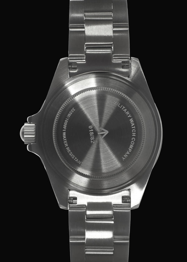 MWC 24 Jewel 1980 Pattern 300m Automatic Military Divers Watch with Sapphire Crystal and Ceramic Bezel on a Matching Stainless Steel Bracelet (With Date)