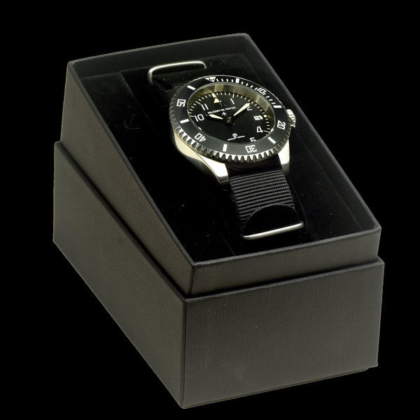 MWC 24 Jewel 1980 Pattern 300m Automatic Military Divers Watch with Sapphire Crystal and Ceramic Bezel on a NATO Webbing Strap (With Date)