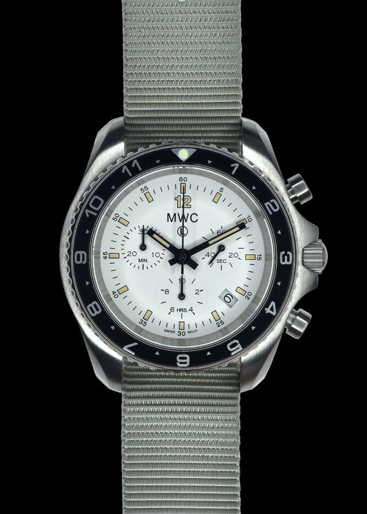 MWC NATO Pattern Stainless Steel Military Pilots Chronograph with Sapphire Crystal - 12 Hour Dial