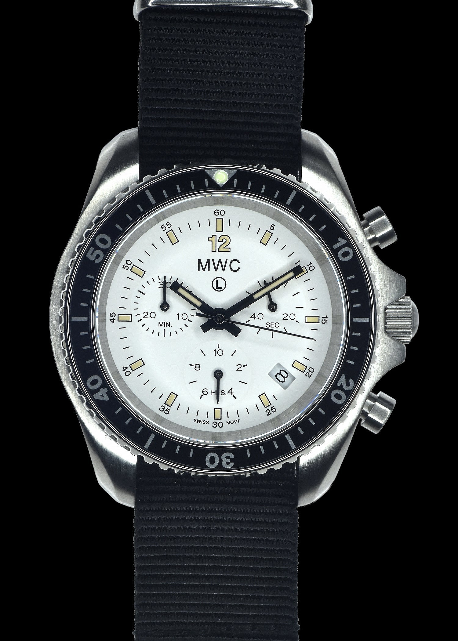 MWC NATO Pattern Stainless Steel Military Pilots Chronograph with Sapp ...