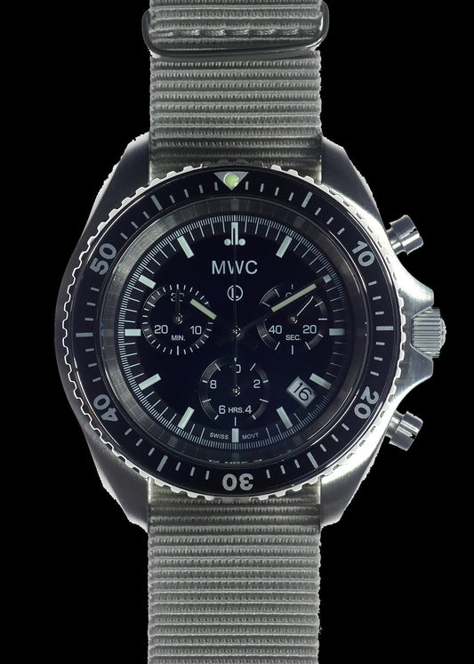 MWC NATO Pattern Stainless Steel Military Pilots Chronograph with Sapphire Crystal