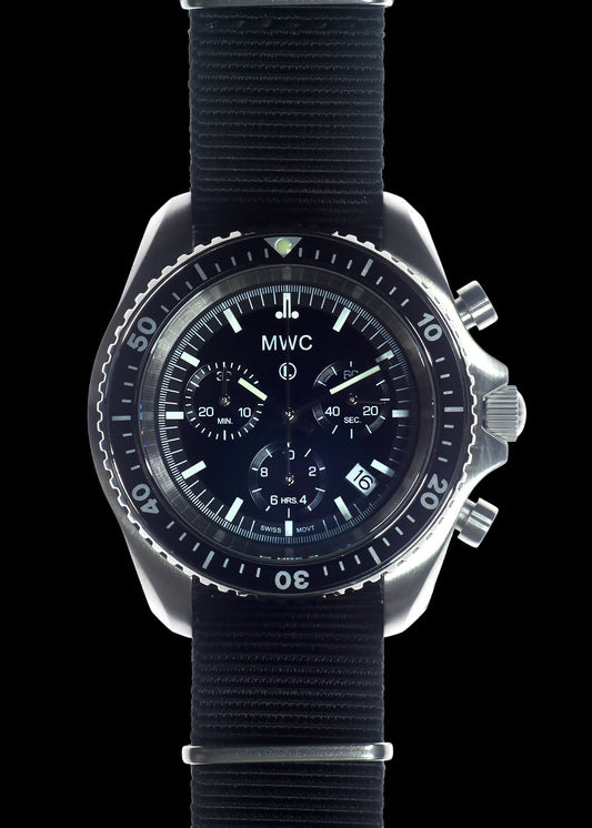 MWC NATO Pattern Stainless Steel Military Pilots Chronograph with Sapphire Crystal