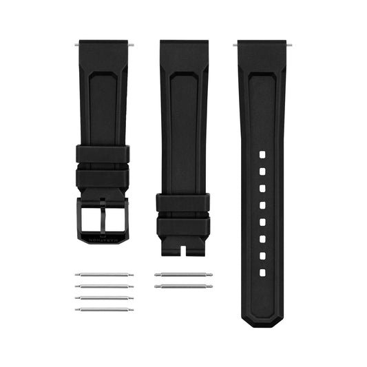 3-PIECE RUBBER STRAP KIT, ANTHRACITE, 20MM