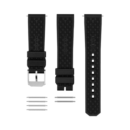 3-PIECE RUBBER STRAP KIT, BLACK, 20MM