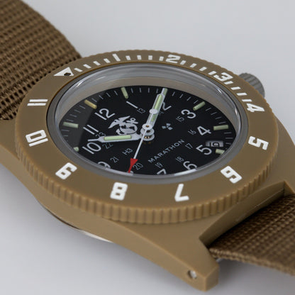 41MM OFFICIAL USMC DESERT TAN PILOT'S NAVIGATOR WITH DATE (QUARTZ)