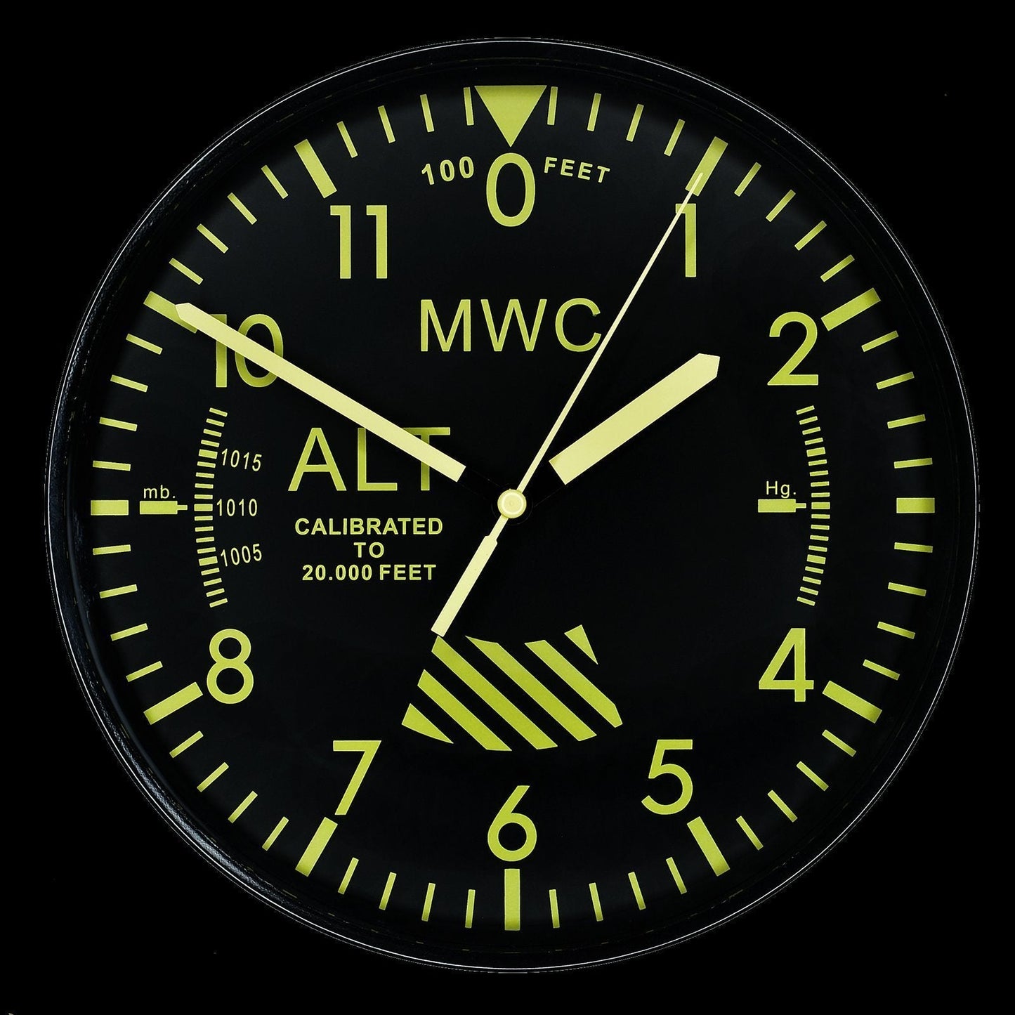 MWC Limited Edition Altimeter Wall Clock with High Visibility Dial