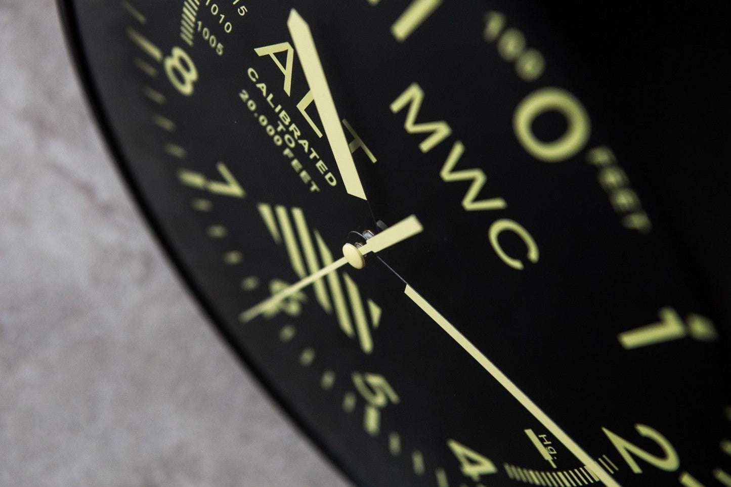 MWC Limited Edition Altimeter Wall Clock with High Visibility Dial