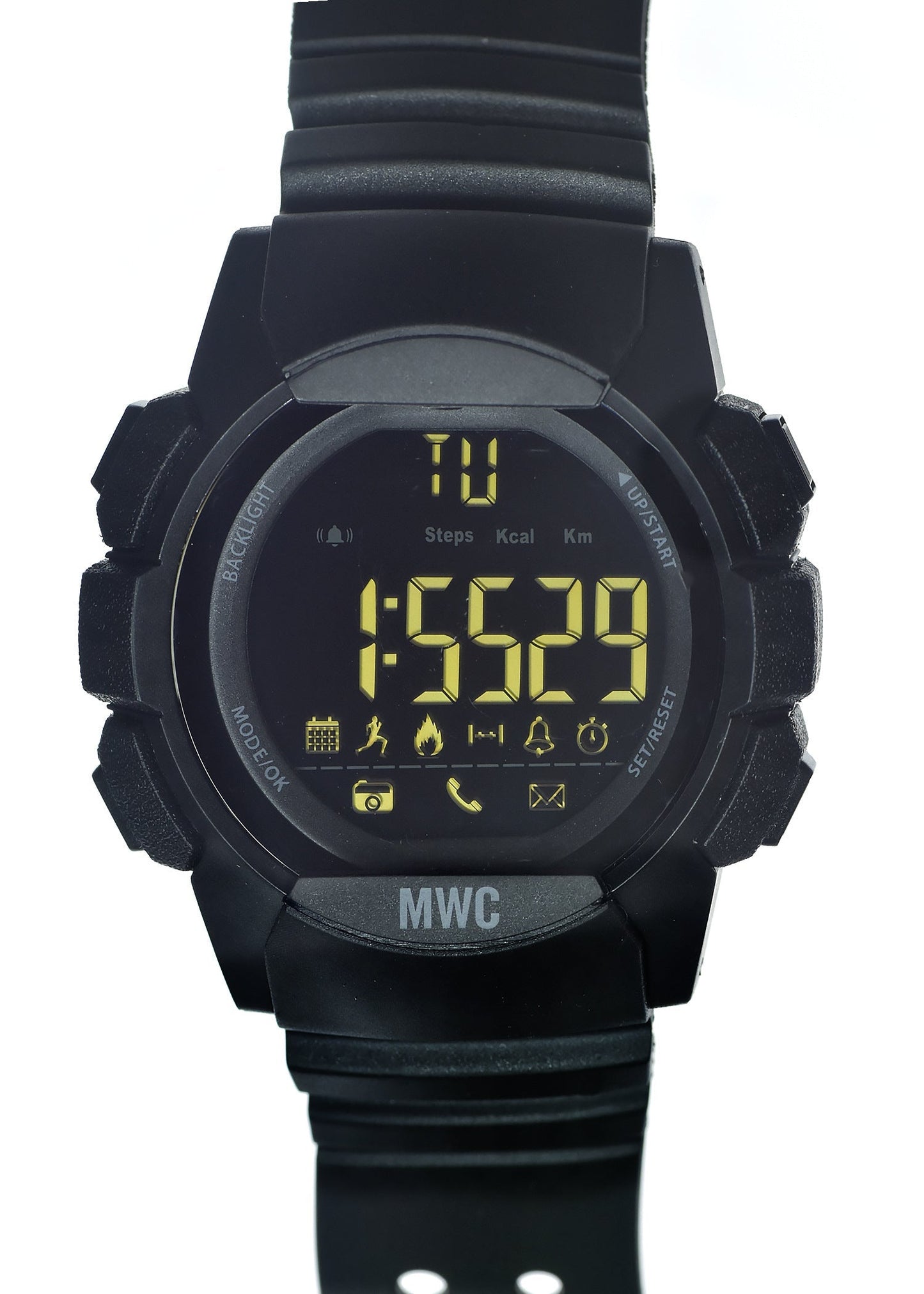 MWC Digital Military Watch with Bluetooth, Step Counter, 100m (330ft) Water Resistance, Remote Camera and Android / iOS Compatibility