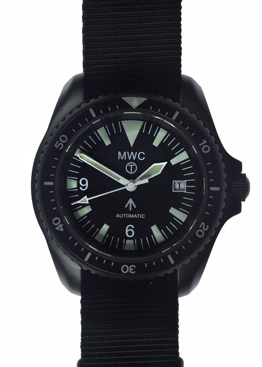 MWC 1999-2001 Pattern Black PVD Automatic Military Divers Watch - Sapphire Crystal and 60 Hour Power Reserve