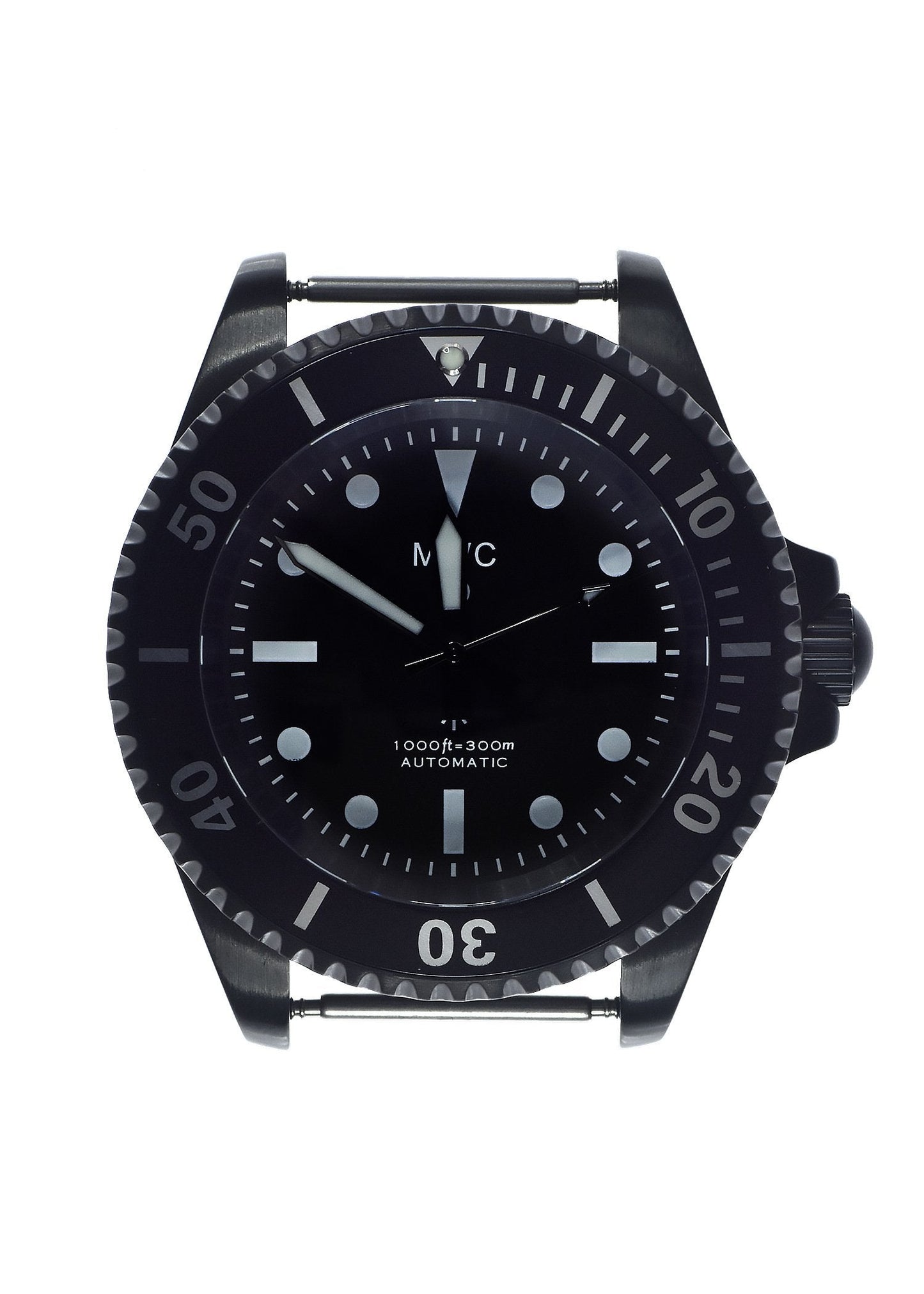 MWC 24 Jewel 1982 Pattern 300m Automatic Military Divers Watch in Black PVD with a Sapphire Crystal on a NATO Webbing Strap (Non Date Version)