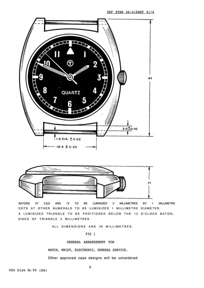 W10 1970s Pattern Hybrid Military Watch with 100m Water Resistance - Non Date Version