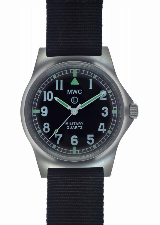 MWC G10 LM Stainless Steel Military Watch Non Date (Black NATO Strap)