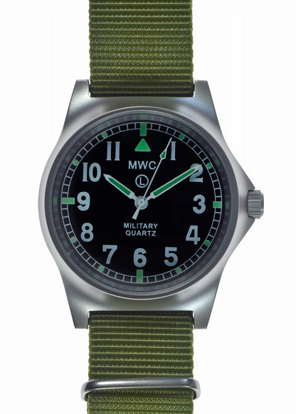 MWC G10 LM Stainless Steel Non Date Military Watch (Olive Green Strap)