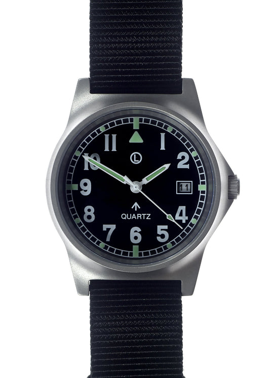 MWC G10 LM Stainless Steel Military Watch on a Black NATO Strap (Sterile/Unbranded Dial)