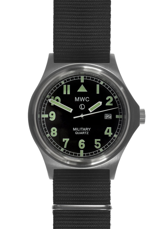 MWC G10 50m (165ft) Water Resistant NATO Pattern Military Watch with Satin Case Finish, Fixed Strap Bars and 60 Month Battery Life