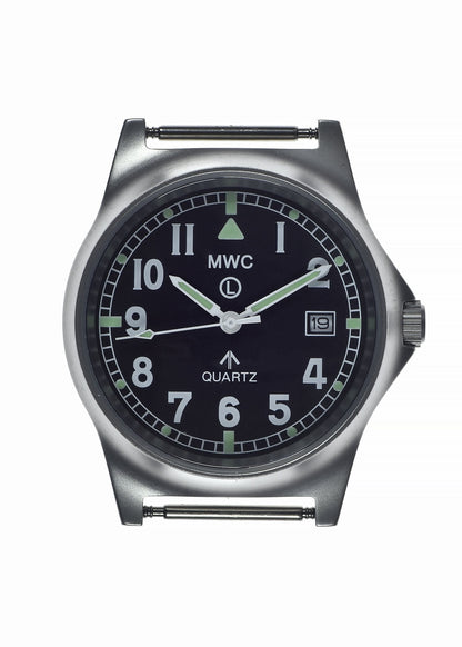 MWC G10 LM Stainless Steel Military Watch (Grey Strap) - Plain Caseback Suitable for Engraving / Personalization