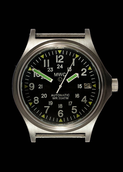 MWC G10 300m / 1000ft Water resistant Limited Edition Brushed Stainless Steel Automatic Military Watch with Sapphire Crystal on NATO Strap