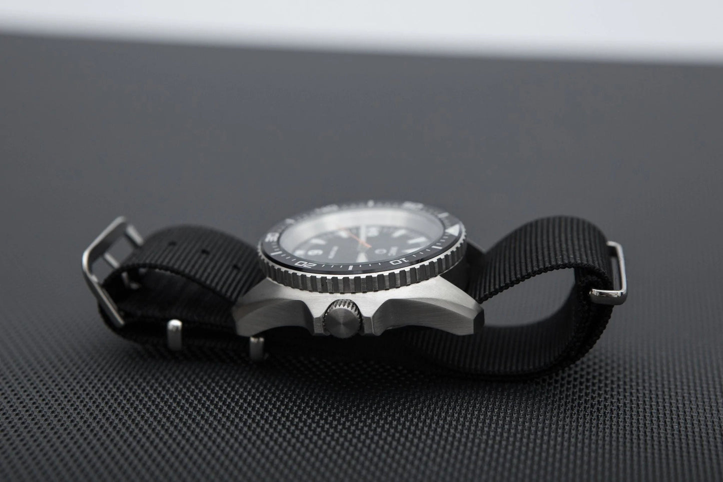 MWC Military Divers Watch in Stainless Steel Case with Sapphire Crystal, Ceramic Bezel and Solid Fixed Strap Bars (Quartz)