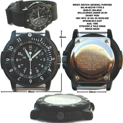 MWC P656 2023 Model Titanium Tactical Series Watch with GTLS Tritium and Ten Year Battery Life (Date Version)