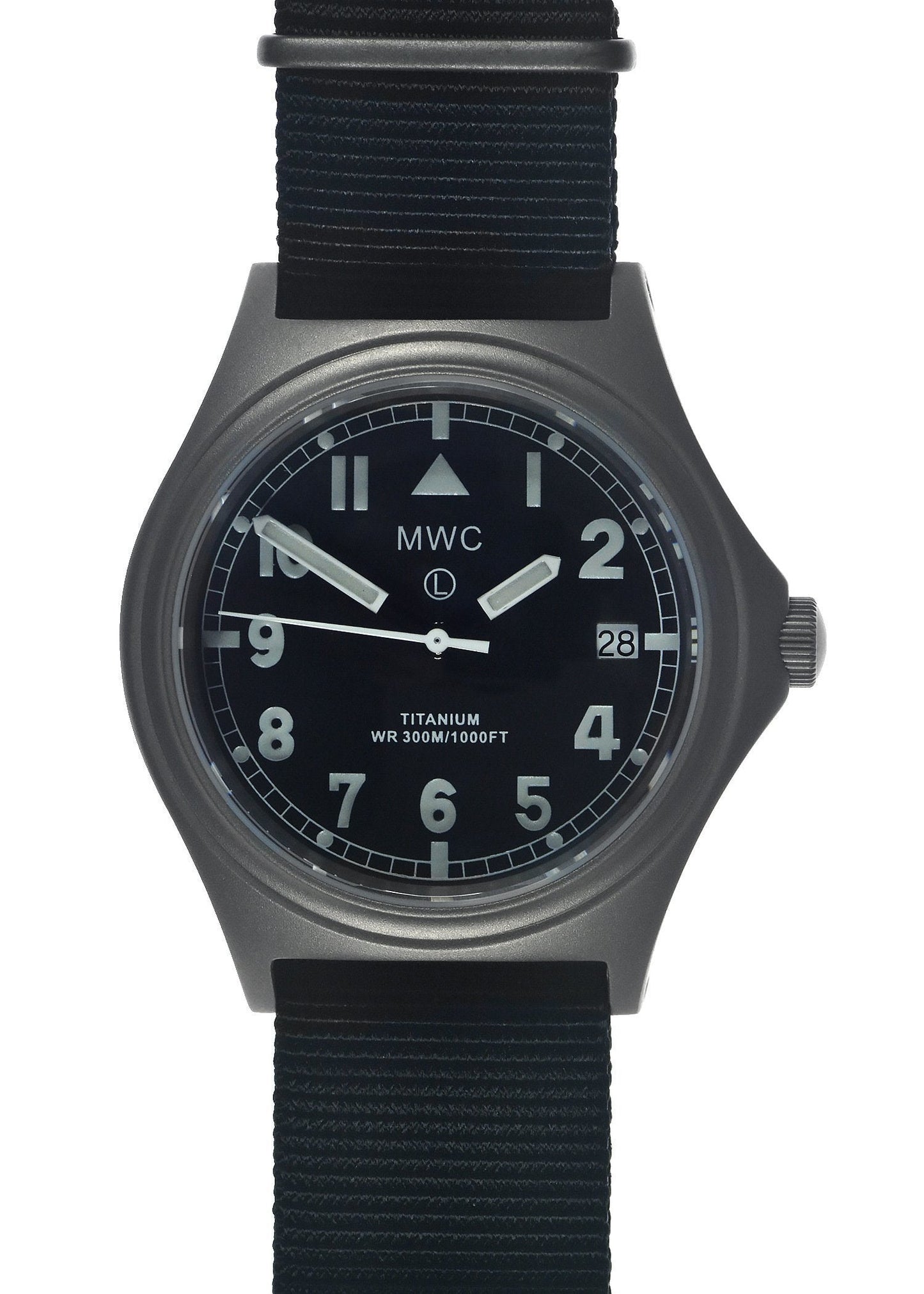 MWC Titanium General Service Watch, 300m Water Resistant, 10 Year Battery Life, Luminova, Sapphire Crystal and 12 Dial Format (Date Version)