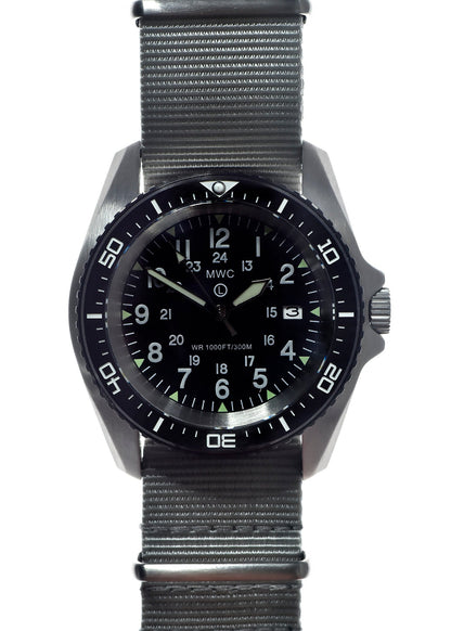 Stainless Steel Military Divers Watch with Automatic 24 Jewel Movement, 12/24 Hour Dial Format, Sapphire Crystal and Ceramic Bezel (Tactical Solid Strap Bars)